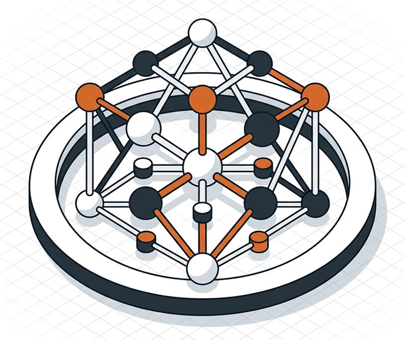 Connected network diagram symbolising Cloud Unbound's integrated IT support